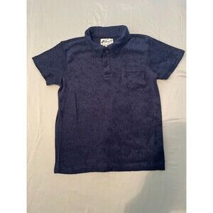 Trunks Surf & Swim Co Shirt Boys Size S Navy Terrycloth Short Sleeve
